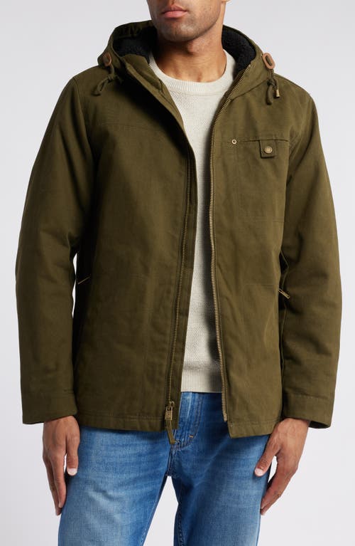 Shop Pendleton Brothers Hooded Canvas Jacket In Dark Olive