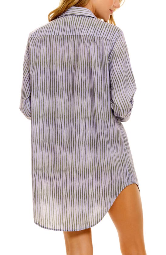 Shop The Lazy Poet Sissy Seagrass & Waves Cotton Nightgown In Purple