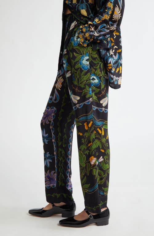 Shop Farm Rio Winter Garden Floral Pants In Winter Garden Black