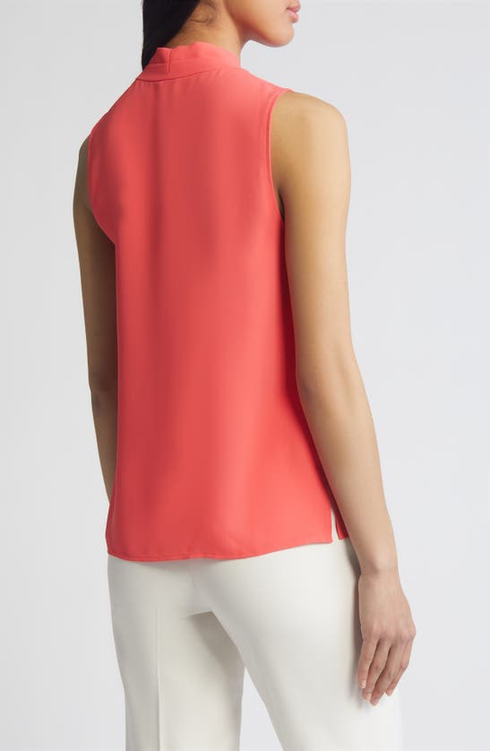 Shop Anne Klein Sleeveless Pleated Shell In Red Pear