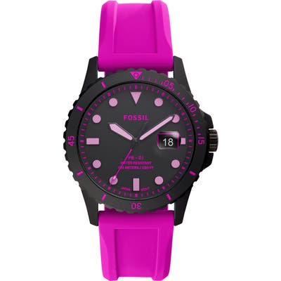 Fossil Fb-01 Silicone Strap Watch, 42mm