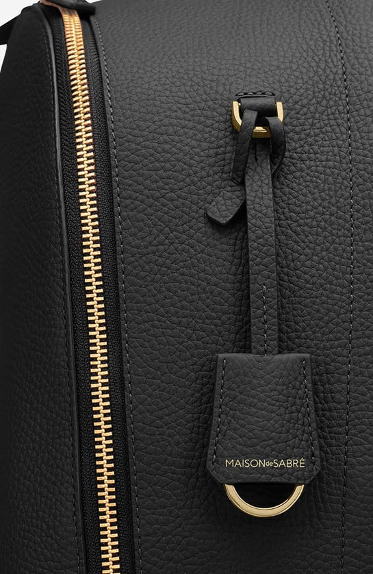 Shop Maison De Sabre Maison De Sabré Leather Backpack In Black Caviar