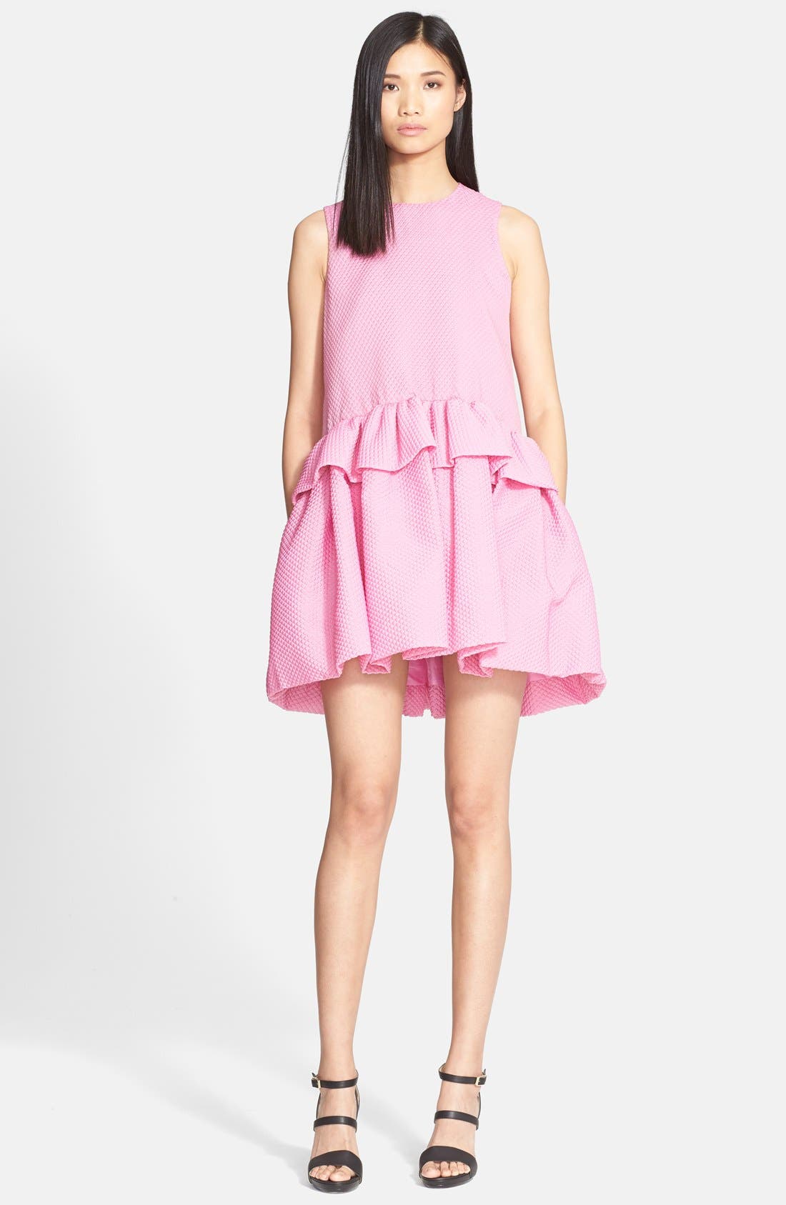Victoria, Victoria Beckham Ruffle Waffle Knit Dress Nordstrom