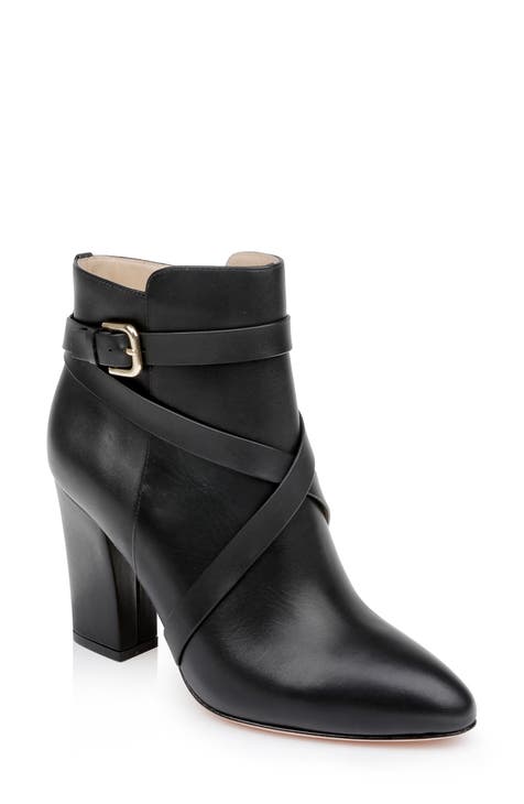 Francine Pointed Toe Block Heel Bootie (Women)