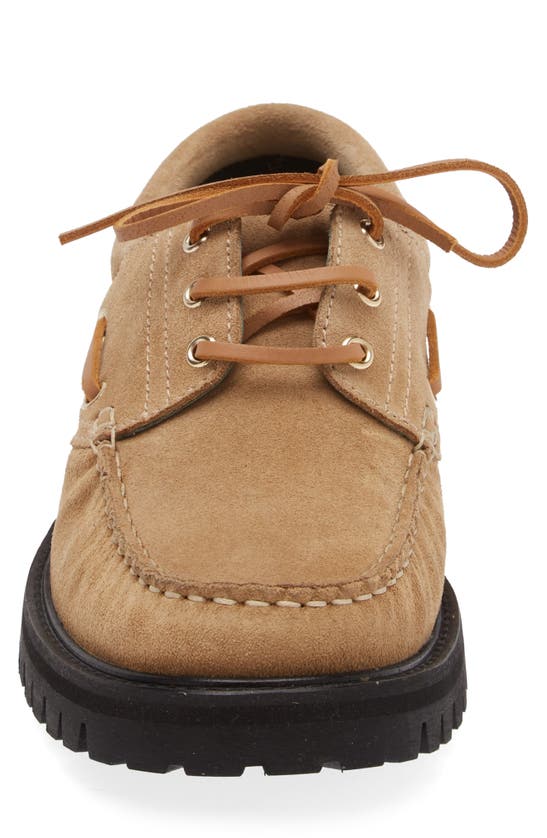 Shop Vinny's Leather Boat Shoe In Sand