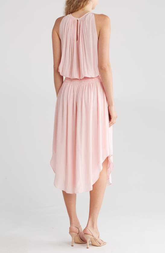 Shop Ramy Brook Audrey Smocked Waist Sleeveless Midi Dress In Candy Pink