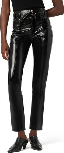 Leather Look Cut Out Straight Leg Trousers