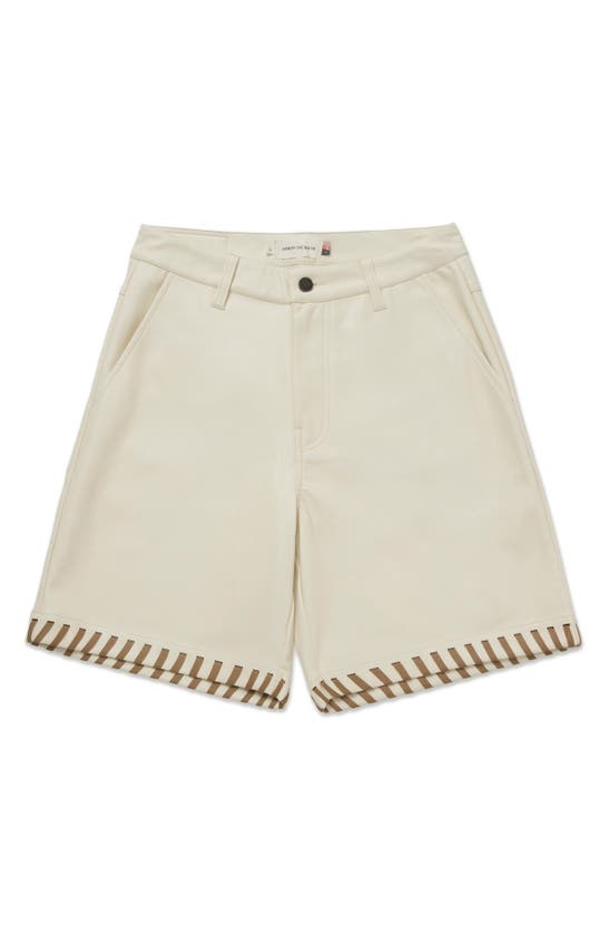 Shop Honor The Gift Faux Leather Shorts In Bone
