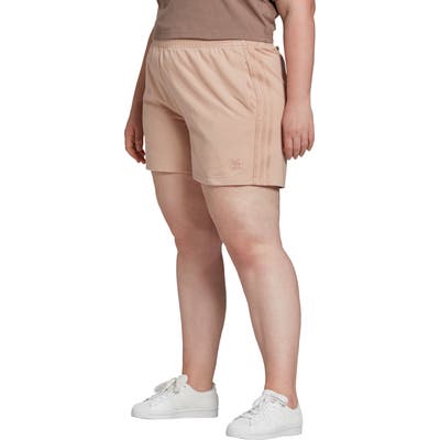 Plus Size Adidas Originals 3-Stripes Shorts, Beige