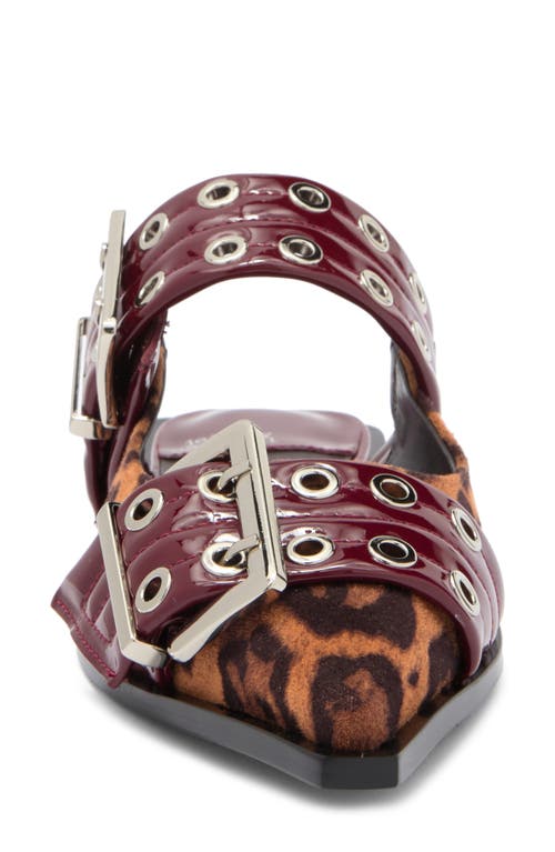 Jeffrey Campbell Debb Slingback Flat In Cheetah-satin-cherry Red Pat
