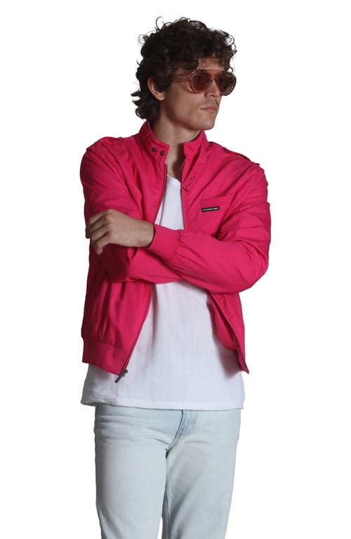 Shop Members Only Classic Iconic Racer Jacket In Hot Pink