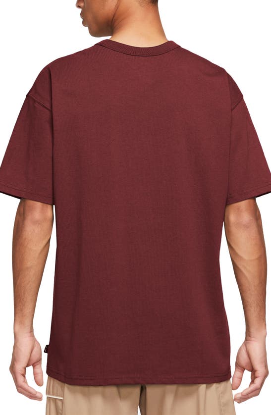 Shop Nike Premium Essential Cotton T-shirt In Dark Team Red