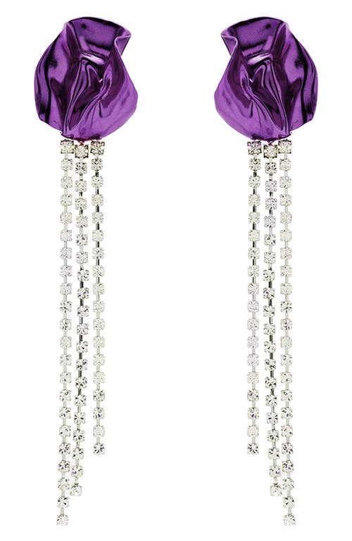 Georgia Crystal Drop Earrings in Violet