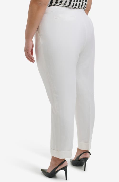 Calvin Klein Plus Size Mid-rise Cuffed Ankle Pants In White