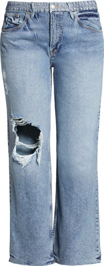 Good American Good '90s Ripped High Waist Loose Jeans | Nordstrom