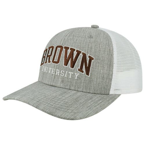 LEGACY ATHLETIC Men's Heather Gray/White Brown Bears Arch Trucker Snapback Hat