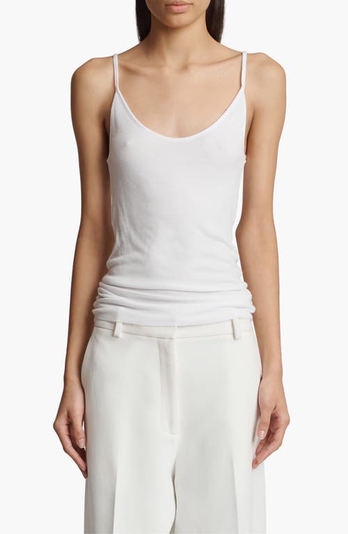 Shop Khaite Selee Scoop Neck Rib Camisole In White