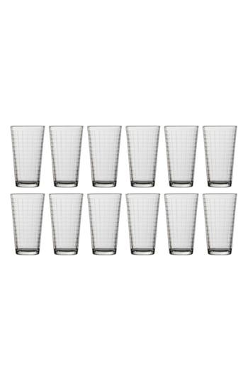 Fortessa Ornamento Grata Set Of 12 Mixing Glasses In Clear