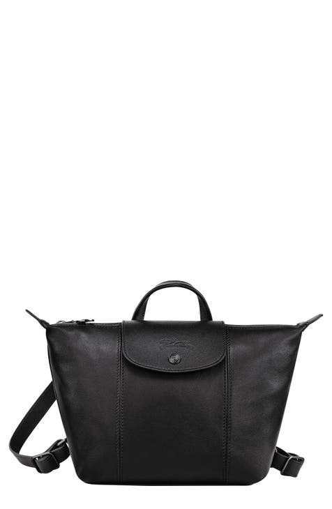 Le Pliage Cuir Backpack with Top Handle