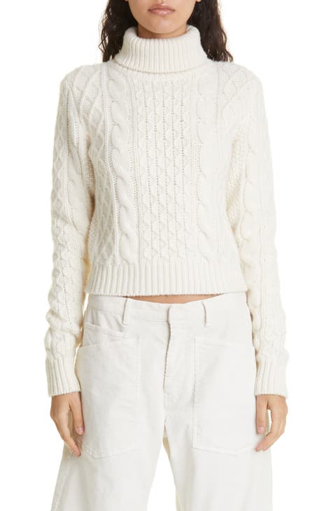 Andrina Wool & Cashmere Cable Turtleneck Sweater