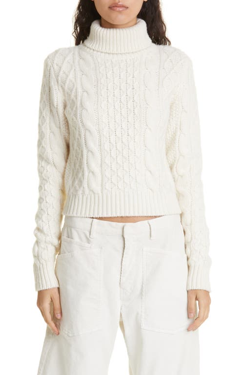 Nili Lotan Andrina Wool & Cashmere Cable Turtleneck Sweater Ivory at Nordstrom,