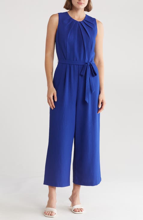 Belted Wide Leg Gauze Jumpsuit