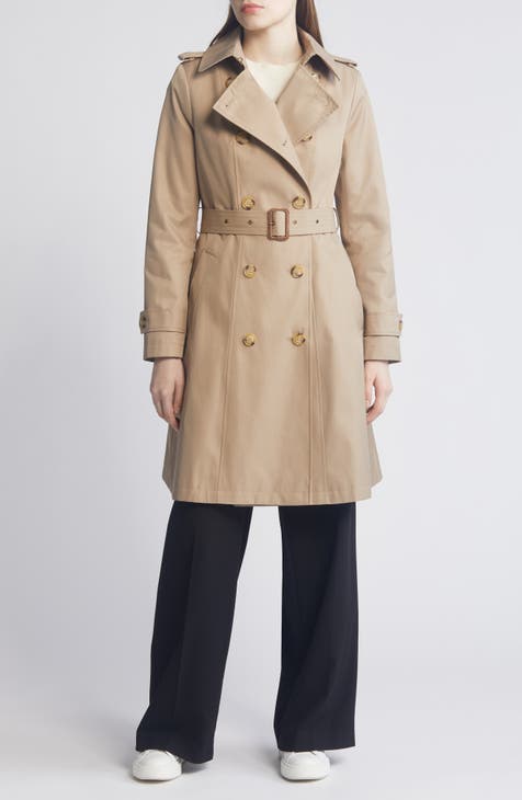Water Resistant Belted Double Breasted Trench Coat