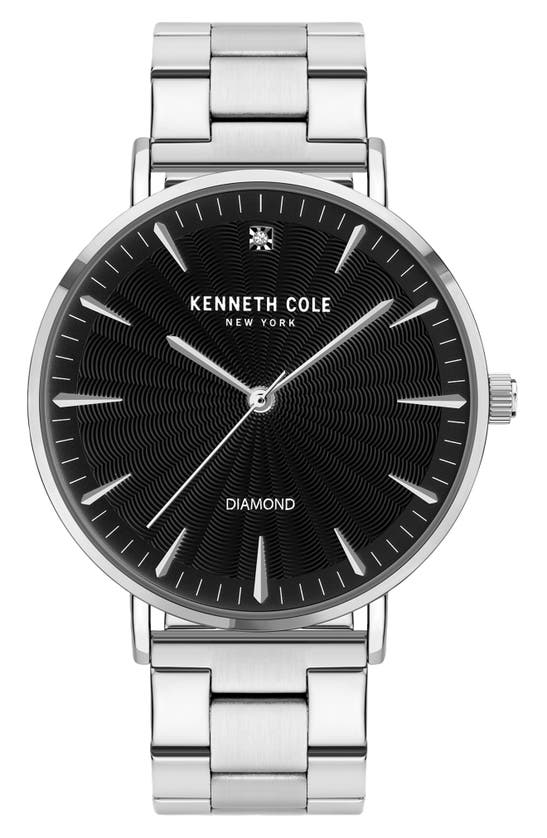Shop Kenneth Cole Diamond Dial Bracelet Watch Gift Set, 42mm In Silver