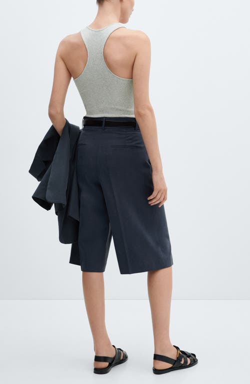 Mango Bilbao Bermuda Shorts In Petrol Blue