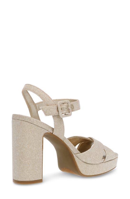 Shop Anne Klein Zena Ankle Strap Platform Sandal In Platinum