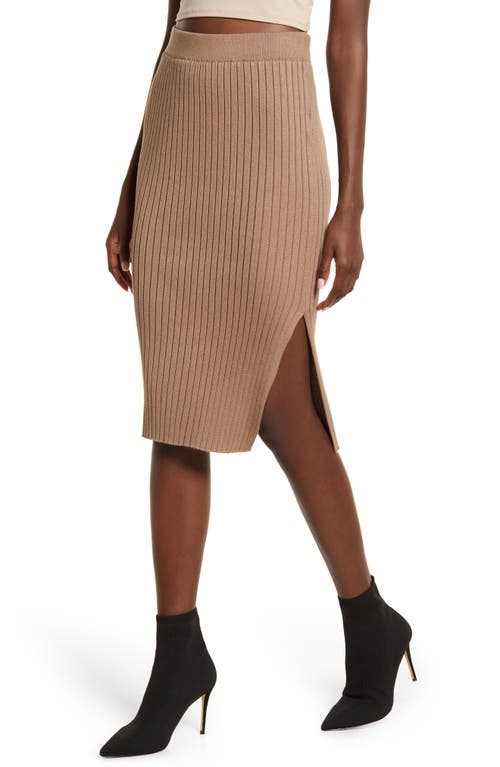 VERO MODA Avia Ribbed Pencil Skirt in Fossil at Nordstrom, Size Medium