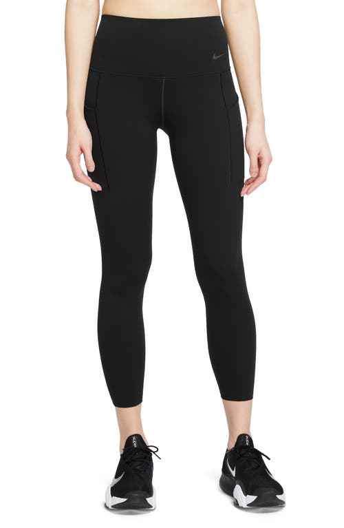 Nike Universa Medium Support High Waist 7/8 Leggings In Black