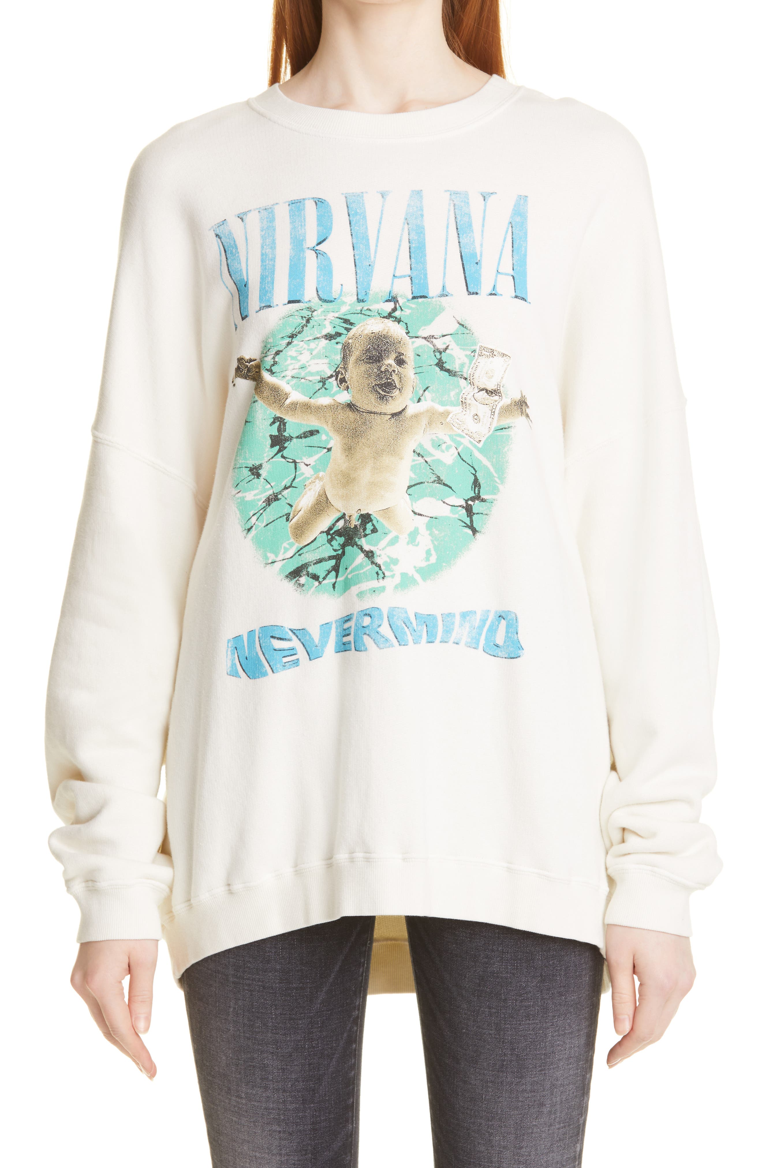 Musling Opmærksomhed grim R13 Nirvana Nevermind Album Cover Graphic Sweatshirt in Ecru | Smart Closet