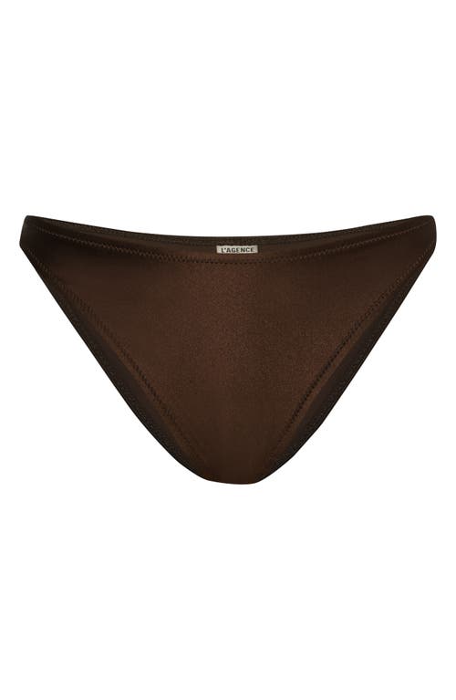 Shop L Agence L'agence Jean Bikini Bottoms In Chocolate