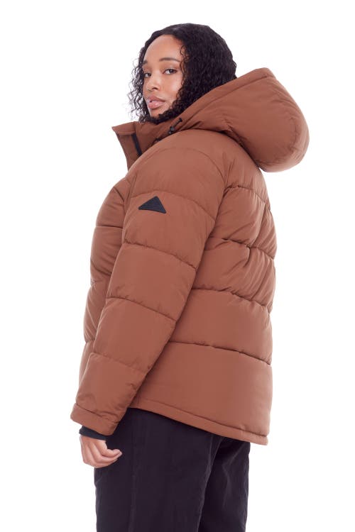 Alpine North Forillon Plus Women's Vegan Down (recycled) Short Quilted Puffer Jacket (plus Size) In Maple