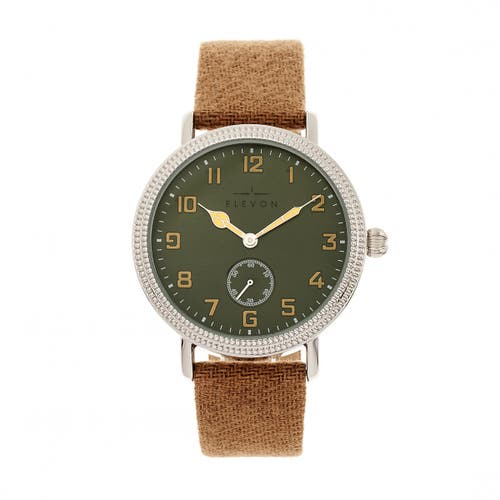 ELEVON ELEVON NORTHROP WOOL-OVERLAID LEATHER-BAND WATCH
