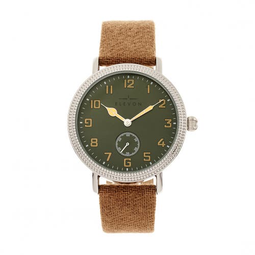 Elevon Northrop Wool-overlaid Leather-band Watch In Camel/green