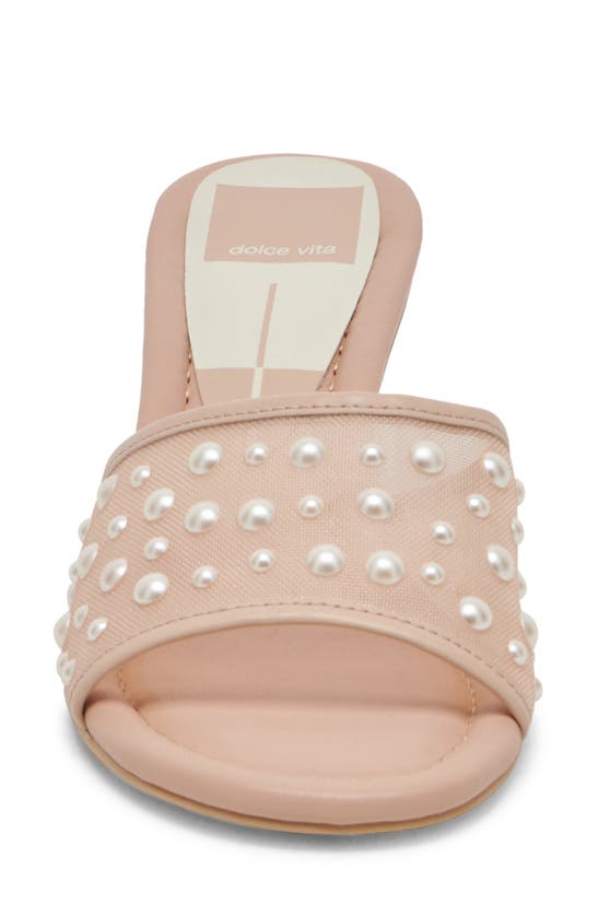 Shop Dolce Vita Meeza Imitation Pearl Sandal In Blush Mesh