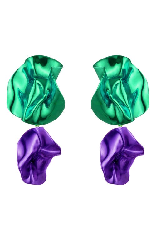Flashback Fold Drop Earrings in Emerald - Violet