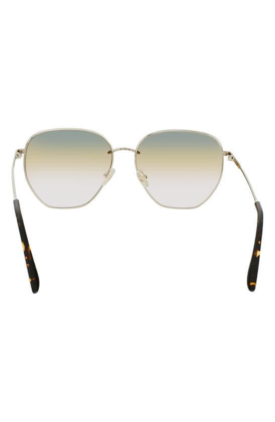 Victoria Beckham 60mm Gradient Sunglasses In Gold/ Green Honey Rose