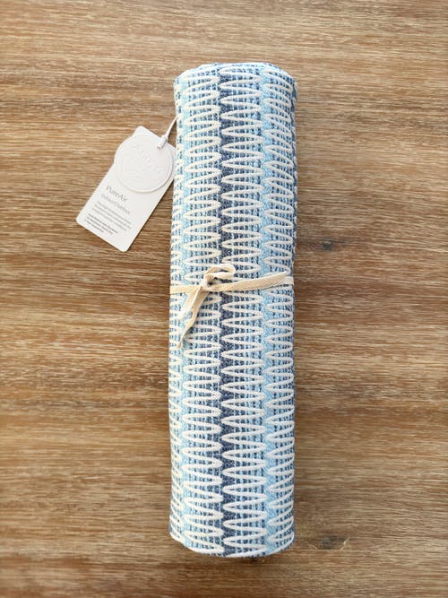 Anaya Summer Twist Indoor Outdoor Table Runner In Blue