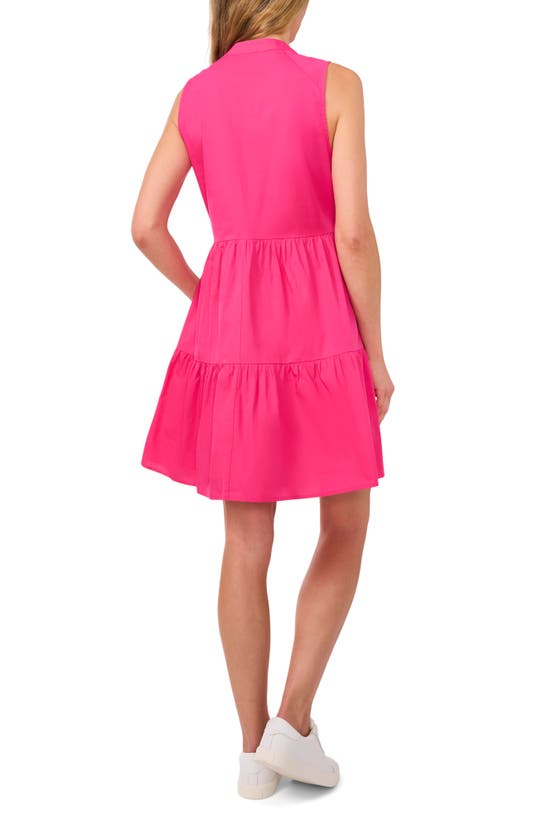 Shop Cece Sleeveless Tiered Dress In Bright Rose Pink