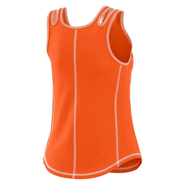Wear By Erin Andrews Orange New York Mets Contrast Stitch Tank Top In Orange