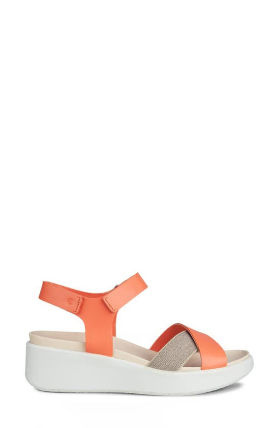 Shop Ecco Flowt Water Resistant Wedge Sandal In Coral