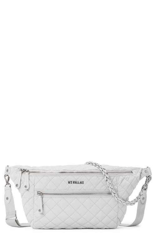 MZ Wallace Crosby Quilted Nylon Convertible Sling Bag in Light Grey at Nordstrom