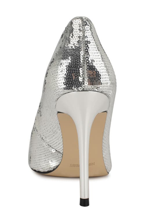 Shop Nine West Fresh Pointed Toe Pump In Silver Sequin