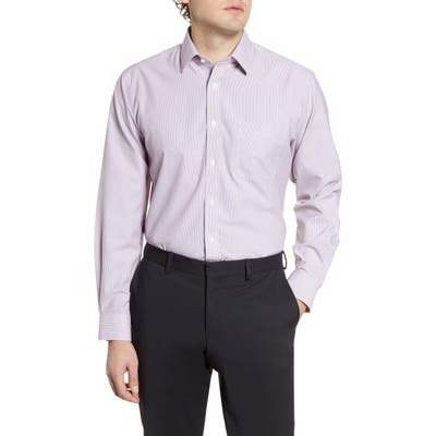 Nordstrom Shop Smartcare(TM) Traditional Fit Stripe Dress Shirt - Burgundy