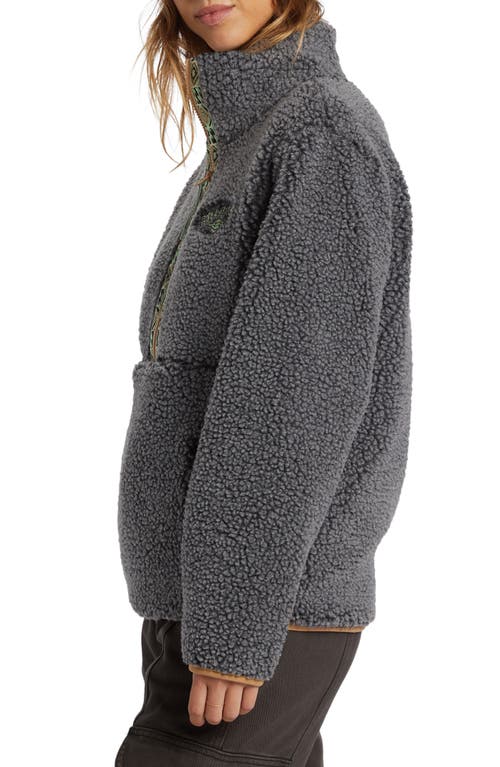 Billabong Horizon High Pile Fleece Half Zip Sweatshirt In Charcoal