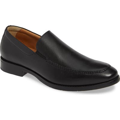 Johnston & Murphy Halford Moc Toe Venetian Loafer- Black