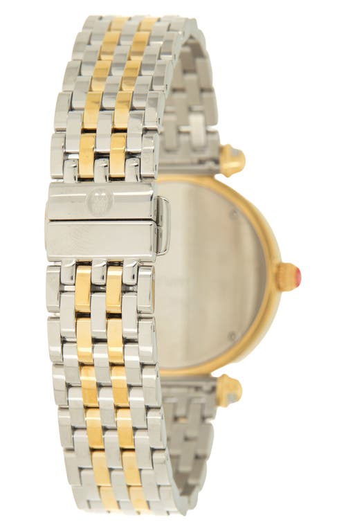 Shop Michele Caber Diamond Bracelet Watch, 35mm In Silver/mop/gold